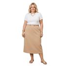 Saia Longa Cargo Plus Size Sarja com Bolsos Utilitários e Regulagem na Cintura Saia Longa Cargo Plus Size Sarja com Bolsos Utilitários e Regulagem na Cintura
