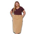 Saia Longa Cargo Turin Plus Size com Detalhe Utilitário e Bolso