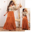 Saia longa cor telha 100%viscose