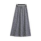 Saia Longa De Chiffon Com Estampa Floral Para Mulheres, Casual, Cintura Elástica, Ajuste Solto Para