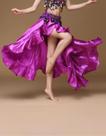 Saia Longa de Dança do Ventre de Cetim Colorido de Luxo Cor:Roxo