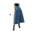 Saia Longa De material sintético Com Cintura Alta E Cinto, Saia Rodada Para Mulheres, Moda Outono