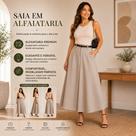 Saia longa feminina alfaiataria moda evangélica