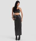 Saia Longa Feminina em Malha Lantejoula Dianna Preto