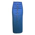 Saia Longa Jeans Azul