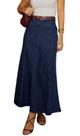 Saia longa jeans patchwork CHARTOU cintura alta Saia longa jeans patchwork CHARTOU cintura alta
