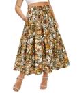 Saia longa plus size CARCOS floral boho 4XL com elástico