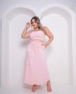 Saia Longa Plus Size Feminina De Moletinho Com Fenda Lateral
