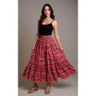 Saia Longa Vermelha com Estampa Paisley Boho Chic