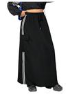 Saia maxi BEAUDRM Stripe, lateral, cargo, cordão, cintura elástica Saia maxi BEAUDRM Stripe, lateral, cargo, cordão, cintura elástica
