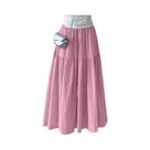 Saia Maxi Branca Para Mulheres, Verão, Cintura Elástica, Rendas, Vestido Longo Elegante Casual Para