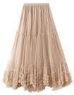 Saia maxi de tule COZYPOIN, elástica, cintura alta, linha A, para mulher