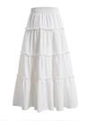 Saia maxi Floerns com estampa floral e cintura elástica para meninas de 12 anos Saia maxi Floerns com estampa floral e cintura elástica para meninas de 12 anos