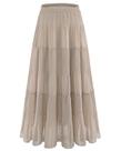 Saia maxi GVAOO Chiffon Flowy Elástica de Cintura Alta em Linha A