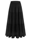 Saia maxi GVAOO Chiffon Flowy Elástica de Cintura Alta em Linha A