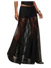 Saia maxi MakeMechic com bolinhas florais transparentes para mulheres