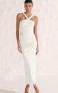 Saia Maxi Midi em Canelado Soft Line Branco M Marca Linzzi tamanho:M Saia Maxi Midi em Canelado Soft Line Branco M Marca Linzzi tamanho:M