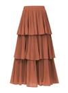 Saia maxi OULESIS de chiffon marrom longo para mulheres tamanho XS Saia maxi OULESIS de chiffon marrom longo para mulheres tamanho XS