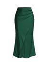 Saia maxi SOLY HUX Elegant Wrap, cintura alta, franzida, verde escuro Saia maxi SOLY HUX Elegant Wrap, cintura alta, franzida, verde escuro