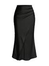 Saia maxi SOLY HUX Elegant Wrap, cintura alta, rabo de peixe franzido