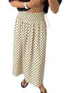 Saia maxi Tankaneo, de bolinhas, boho, blusa, cintura alta, feminina