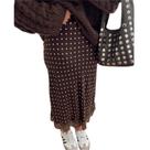 Saia maxi Thopavenoir com bolinhas e seda com acabamento em renda para mulheres Saia maxi Thopavenoir com bolinhas e seda com acabamento em renda para mulheres