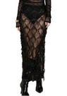 Saia maxi Unybwonn, lantejoulas, franjas transparentes, borla para mulheres