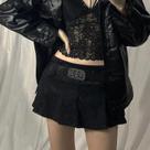 Saia Micro Pastel Goth De Cintura Baixa Preta Com Patchwork Estilo Vintage Harajuku Streetwear Y2K