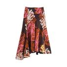 Saia Midi Assimétrica Estampada Para Mulheres, Casual E Elegante, Estilo Streetwear, Saia Para
