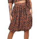 Saia Midi Balone Estampada Animal Print