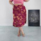 Saia Midi Cintura Alta com Bolsos e Aberturas Laterais Forrada Diversas Cores Estampadas Viscolinho Plus Size G2 G3