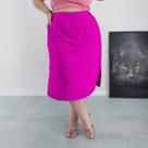Saia Midi Cintura Alta com Bolsos e Aberturas Laterais Forrada Diversas Cores Plus Size Duna liso G2 G3 - 52 54 56