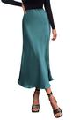Saia Midi Cintura Alta PRETTYGARDEN Outono 2025 Azul Lago Tamanho L