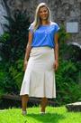 Saia Midi Cru Capim Rosa - Estilo Casual para Inverno