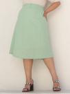 Saia Midi De Linho Plus Size Elegante Saia Midi De Linho Plus Size Elegante