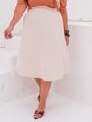 Saia Midi De Linho Plus Size Elegante