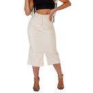 Saia Midi Em Sarja Com Fenda Frontal Moda Cristã Com Lycra - 251155 Saia Midi Em Sarja Com Fenda Frontal Moda Cristã Com Lycra - 251155