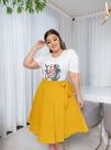 Saia Midi Envelope Plus Size Moda Fashionista Look Verão