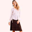 Saia Midi Estampada Piramide - Moda Casual Chic