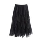 Saia Midi Feminina De Cintura Média Estilo Europeu-Americano Novo Design De Verão Com Decoração Em Saia Midi Feminina De Cintura Média Estilo Europeu-Americano Novo Design De Verão Com Decoração Em