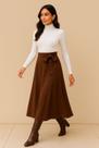 Saia Midi Feminina Elegante Alfaiataria E Cintura Alta
