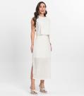 Saia Midi Feminina Em Laise Endless Bege