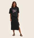Saia Midi Feminina em Malhão Rovitex Preto