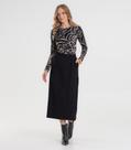 Saia Midi Feminina Em Molecotton Com Fenda Rovitex Preto