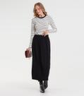 Saia Midi Feminina Em Viscose Sarjada Rovitex Preto