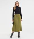 Saia Midi Feminina Em Viscose Sarjada Rovitex Verde