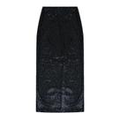 Saia Midi Feminina Endless com Lantejoula Preto