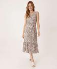 Saia Midi Feminina Estampa Flores Babado Marisa-15007