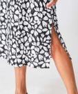 Saia Midi Feminina Estampa Flores Babado Marisa Preto-52563