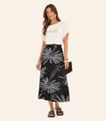 Saia Midi Feminina Viscotorcion Rovitex Preto
